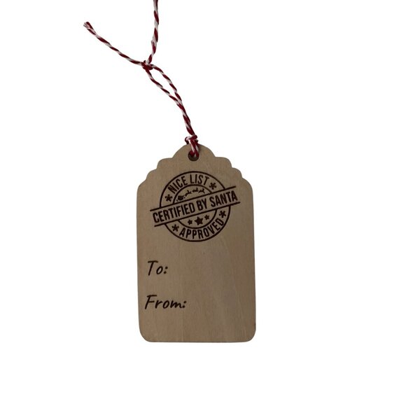 COPY - Christmas Gift Tags Ornaments Holiday Gift Tags Wood Gift Tags set of 6 - Picture 6 of 7